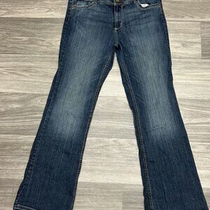 Vintage Y2K Lei Flare Jean Womens 32x30 Capri Embroidered Sophia Hipster WideLeg